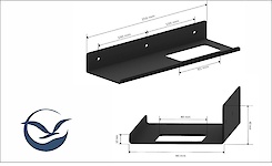 Полиця В-7 для ванної кімнати 250мм, білий