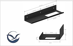 Полиця В-7 для ванної кімнати 300мм, білий