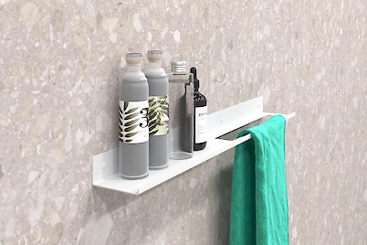 Полиця В-7 для ванної кімнати 600мм, білий