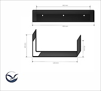 Полиця В-9 для ванної кімнати 300мм, білий