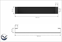 Тримач для рушника В-15 500мм, білий