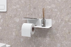Держатель для туалетной бумаги с полкой В-20, белый