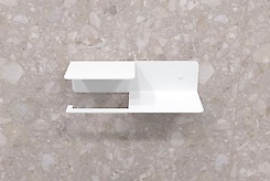 Держатель для туалетной бумаги с полкой В-20, белый