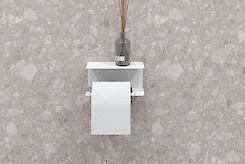 Тримач для туалетного паперу з полицею В-21, білий