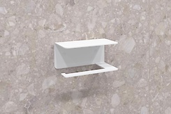 Тримач для туалетного паперу з полицею В-21, білий