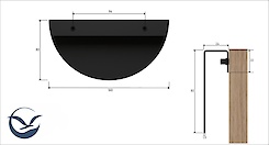Меблева ручка півколо 160мм під прикручування на фасад, чорний