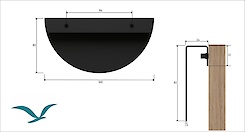 Меблева ручка півколо 160мм під прикручування на фасад, золото