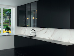 Компакт-плита Egger F800 ST9 Мрамор Хрусталь с черным внутренним наполнением