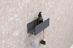 Полка В-11 для ванной комнаты 250мм, графит