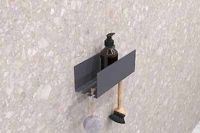 Полиця В-11 для ванної кімнати 250мм, графіт