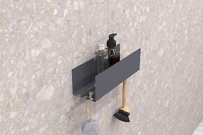 Полиця В-11 для ванної кімнати 300мм, графіт