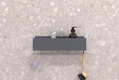 Полиця В-11 для ванної кімнати 400мм, графіт