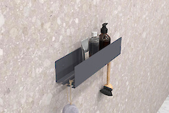 Полиця В-11 для ванної кімнати 400мм, графіт