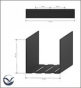 Полка В-11 для ванной комнаты 500мм, графит