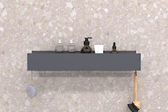 Полиця В-11 для ванної кімнати 600мм, графіт