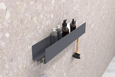 Полиця В-11 для ванної кімнати 600мм, графіт