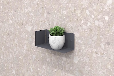 Полиця В-12 для ванної кімнати 250мм, графіт