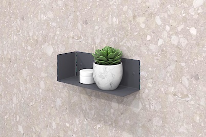 Полиця В-12 для ванної кімнати 300мм, графіт