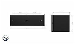 Полиця В-12 для ванної кімнати 300мм, графіт