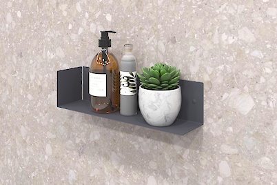 Полка В-12 для ванной комнаты 400мм, графит