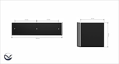 Полиця В-12 для ванної кімнати 400мм, графіт