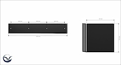Полка В-12 для ванной комнаты 600мм, графит