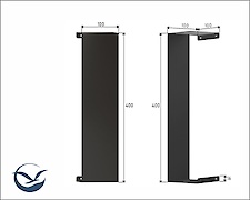 Тримач для рушників вертикальний В-14 400мм, графіт