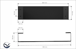 Тримач для рушника В-15 300мм, графіт