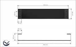 Держатель для полотенца В-15 400мм, графит