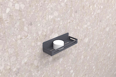 Полиця В-2 для ванної кімнати 250мм, графіт