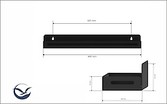 Полиця В-2 для ванної кімнати 400мм, графіт