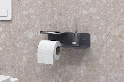 Тримач для туалетного паперу з полицями В-20, графіт