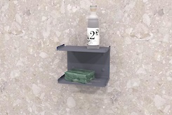 Полиця-мильниця для ванної кімнати В-22, графіт