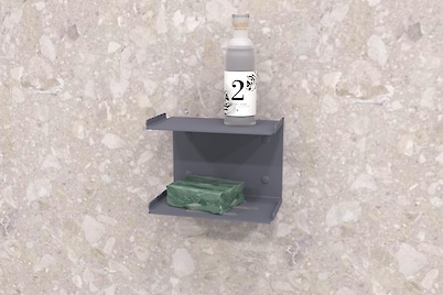 Полиця-мильниця для ванної кімнати В-22, графіт