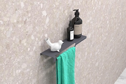 Полка В-3 для ванной комнаты 400мм, графит