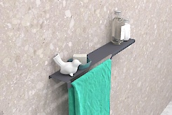 Полка В-3 для ванной комнаты 600мм, графит