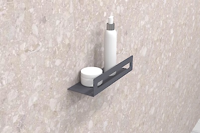 Полиця В-4 для ванної кімнати 250мм, графіт