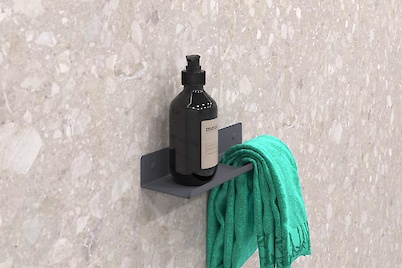 Полиця В-7 для ванної кімнати 250мм, графіт