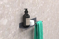 Полиця В-7 для ванної кімнати 300мм, графіт