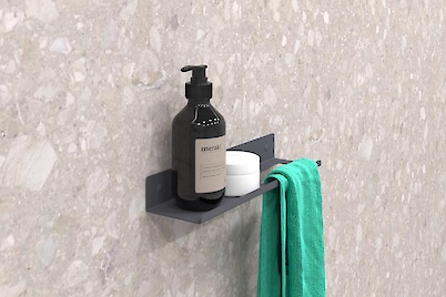 Полиця В-7 для ванної кімнати 300мм, графіт