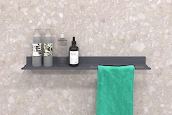 Полиця В-7 для ванної кімнати 600мм, графіт