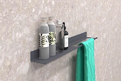 Полиця В-7 для ванної кімнати 600мм, графіт