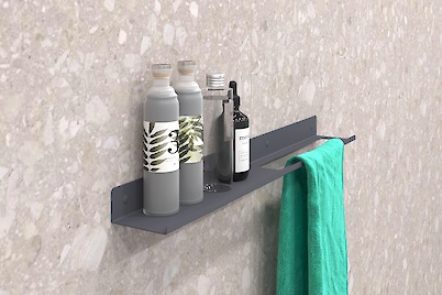 Полиця В-7 для ванної кімнати 600мм, графіт