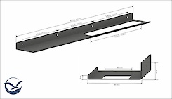 Полиця В-7 для ванної кімнати 600мм, графіт