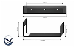 Полиця В-9 для ванної кімнати 250мм, графіт