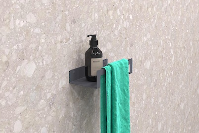 Полиця В-9 для ванної кімнати 250мм, графіт