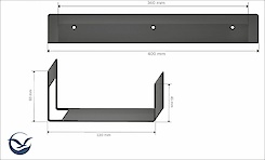 Полка В-9 для ванной комнаты 400мм, графит