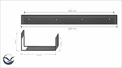 Полка В-9 для ванной комнаты 500мм, графит