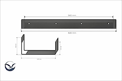 Полиця В-9 для ванної кімнати 600мм, графіт