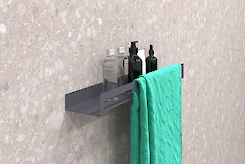 Полиця В-9 для ванної кімнати 600мм, графіт